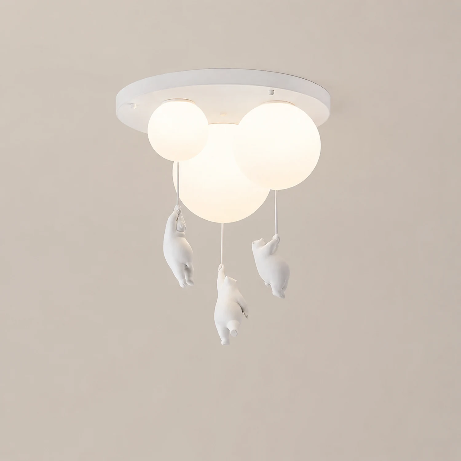 Fateh Bear Balloon LED Flush Mount Ceiling Light 3 Style White - Lumpaz