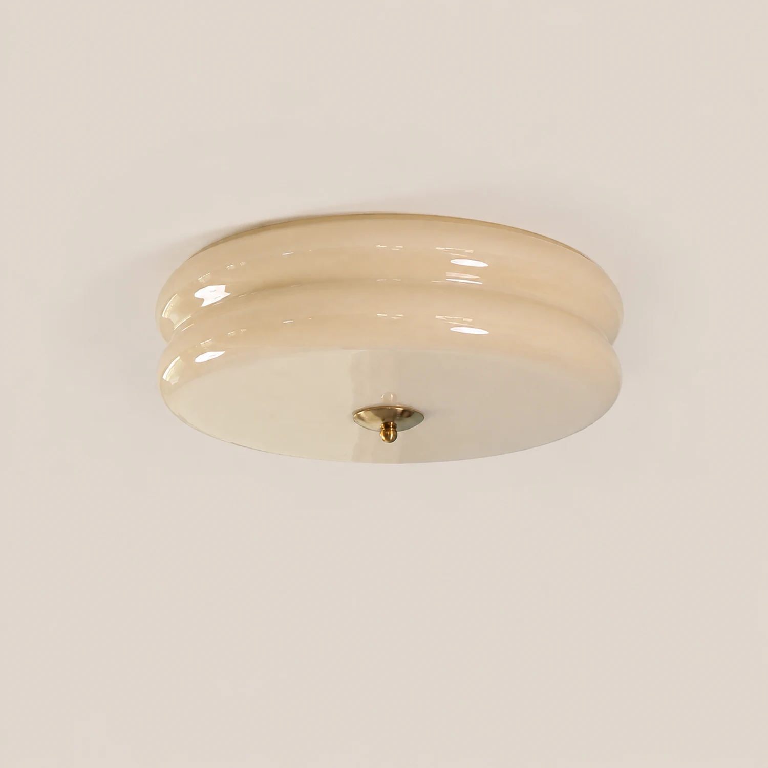 Morandi Modern Round Flush Mount Ceiling Light, White/Beige - Lumpaz