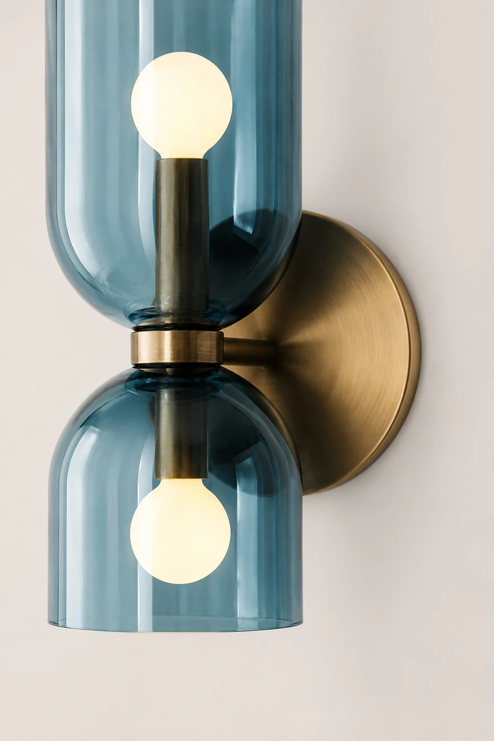 Hailie Modern Bedroom Glass Wall Lamp Sconce, Blue/Gray/White - Lumpaz