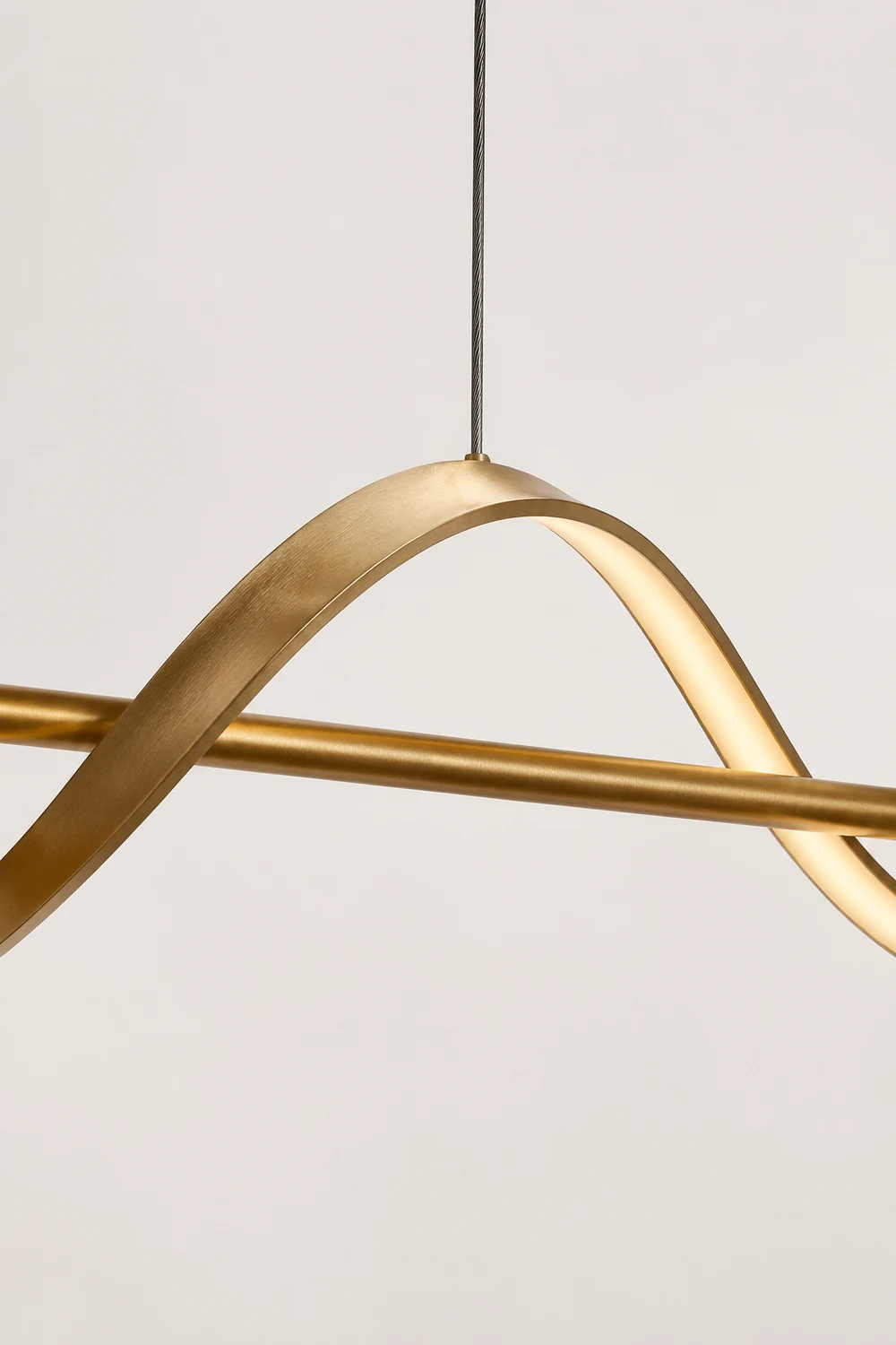 Pendant Light Wave Minimalist Designer Metal Brass/Black Art Gallery - Lumpaz
