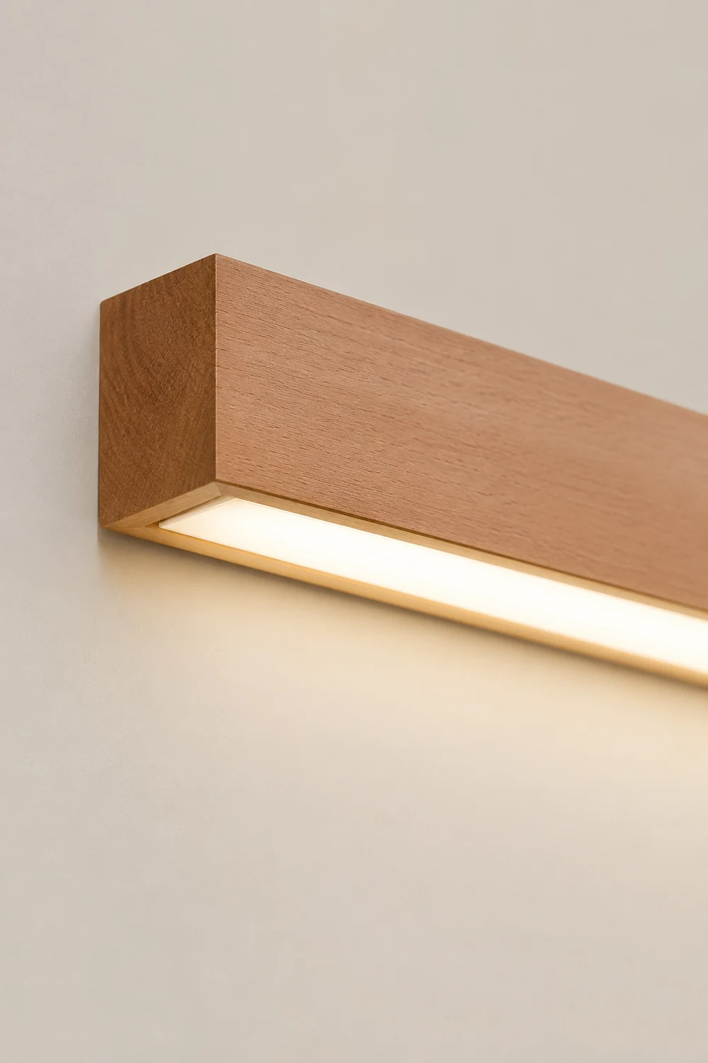 Ozawa Linear Mirror Wooden Front Vanity Wall Lamp Bedroom Bathroom - Lumpaz