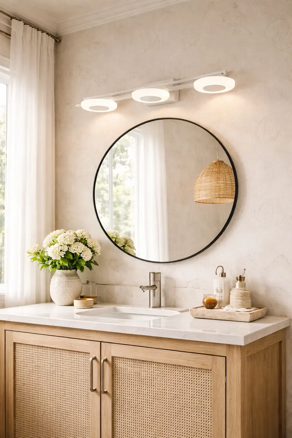 Leigh Modern Square Metal/Acrylic Wall Lamp, White, Bathroom - Lumpaz