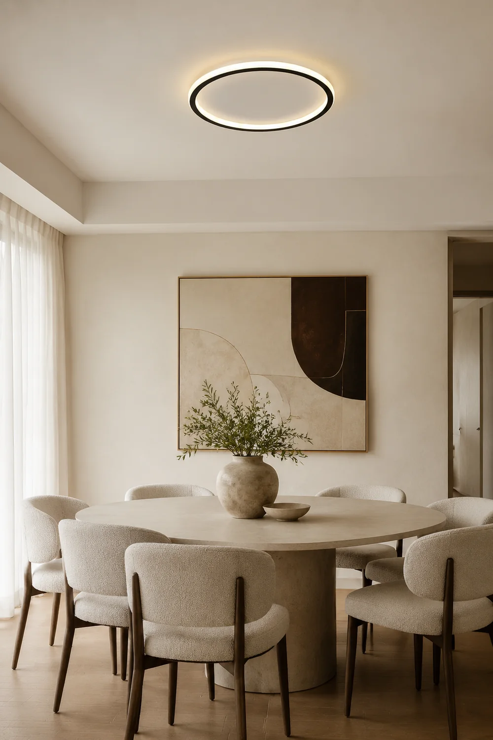 Quinn Flush Mount Ceiling Light Modern LED Round Hollow - Lumpaz