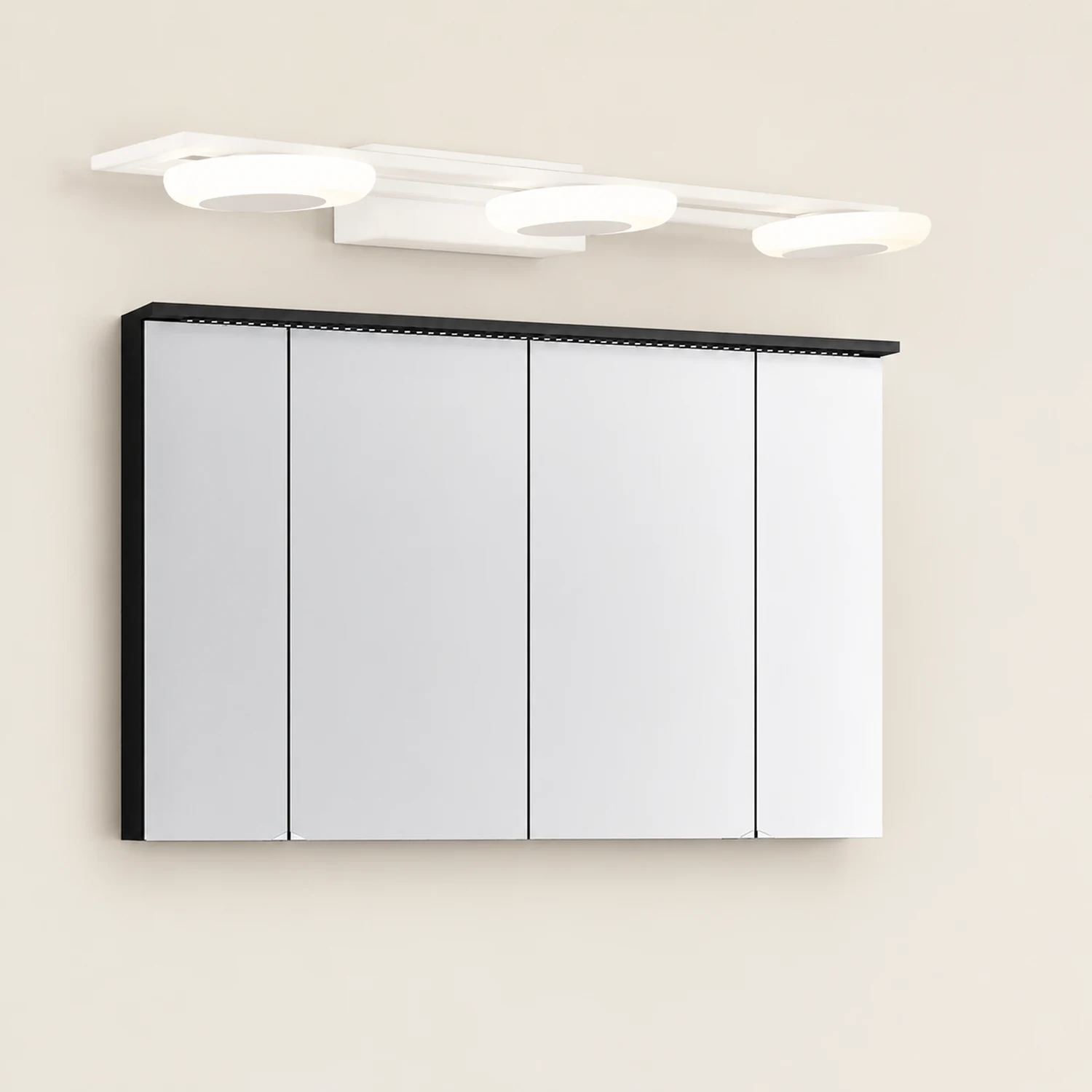 Leigh Modern Square Metal/Acrylic Wall Lamp, White, Bathroom - Lumpaz