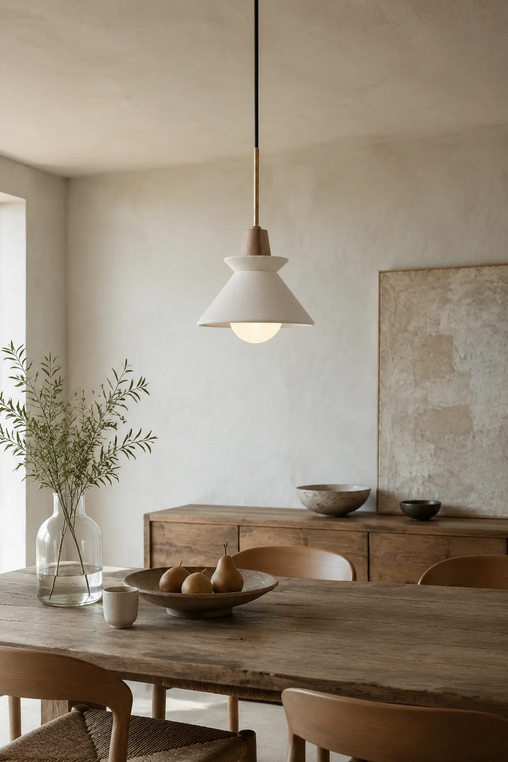 Ozawa Bowl Shade Pendant Light, White - Lumpaz