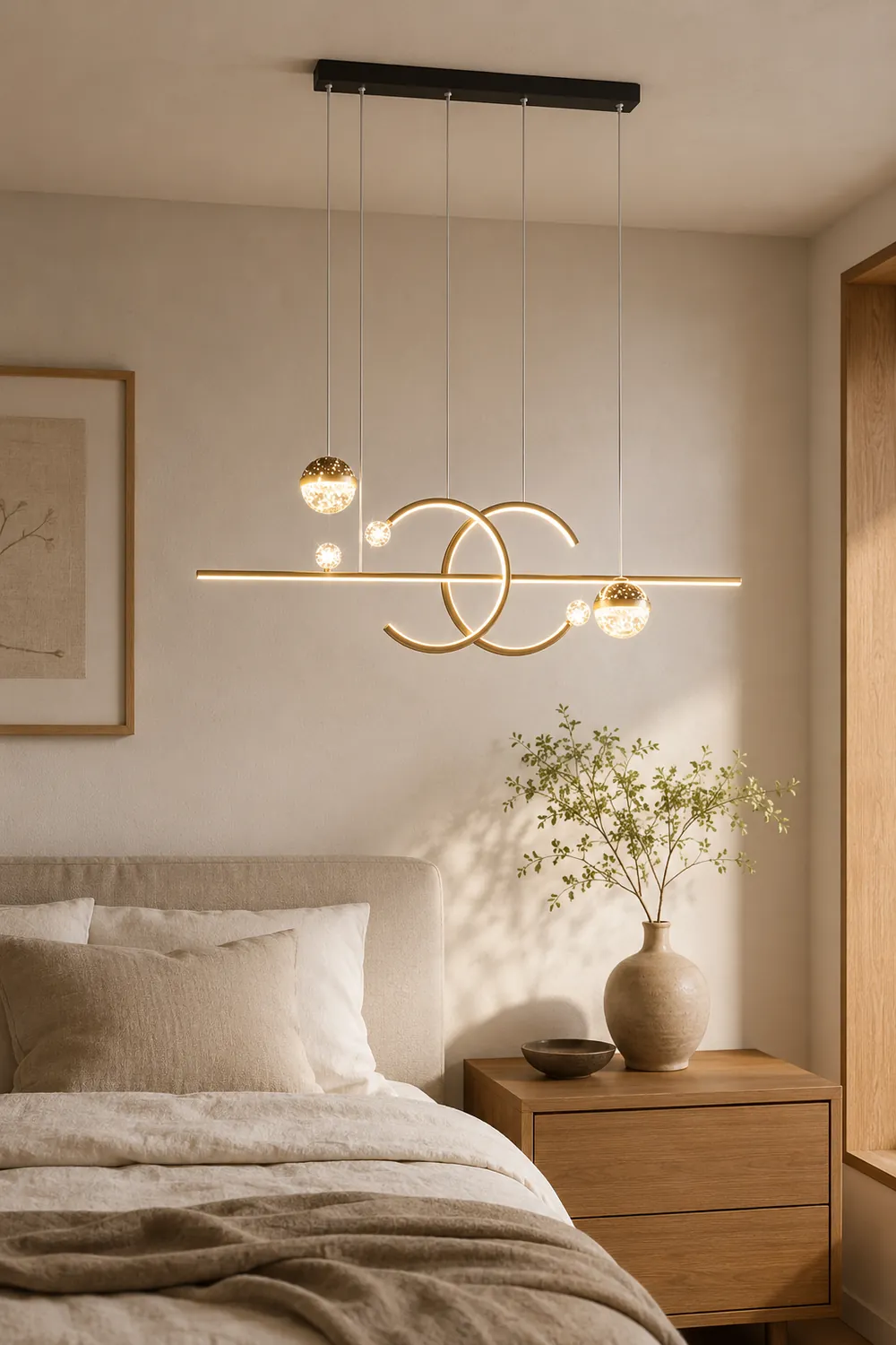 Madina Modern Pendant Light Double-C Gold/Black Dining Room - Lumpaz