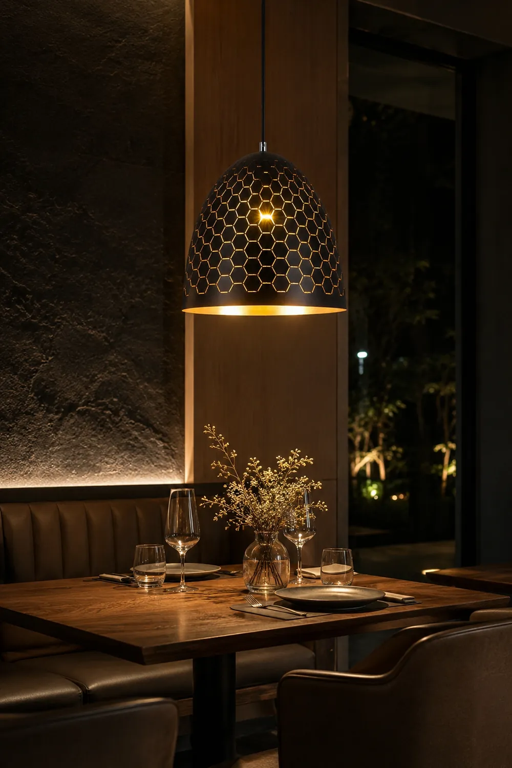 Nazifa Modern Dome Metal Black Pendant Light - Lumpaz