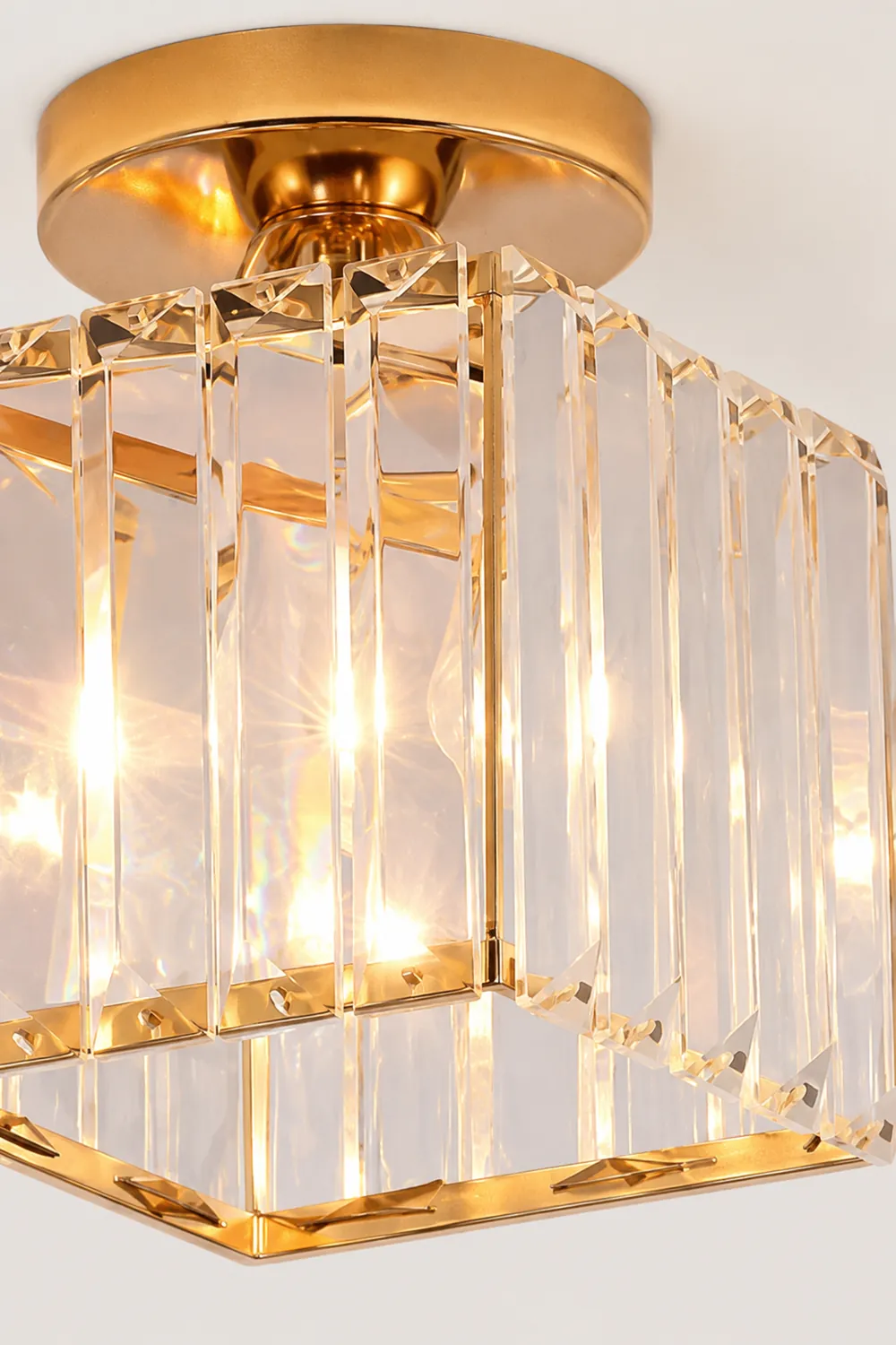 Herbert Modern Metal/Crystal Flush Mount Ceiling Light, 3 Colors - Lumpaz