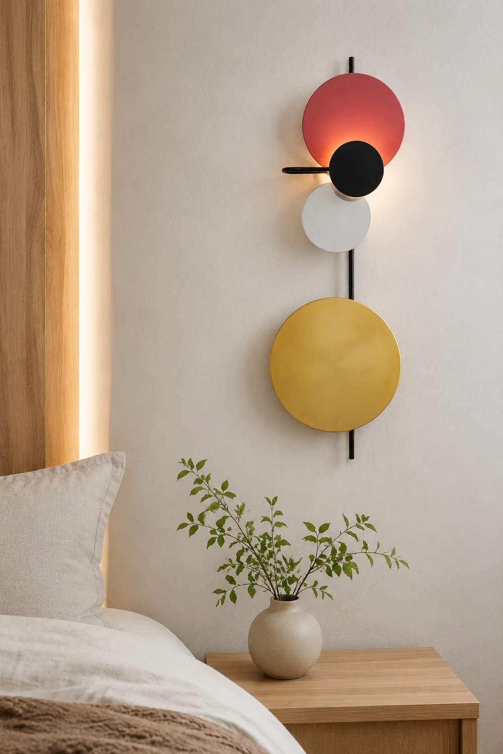 Emyr Modern Circular Metal Wall Lamp, Living Room - Lumpaz