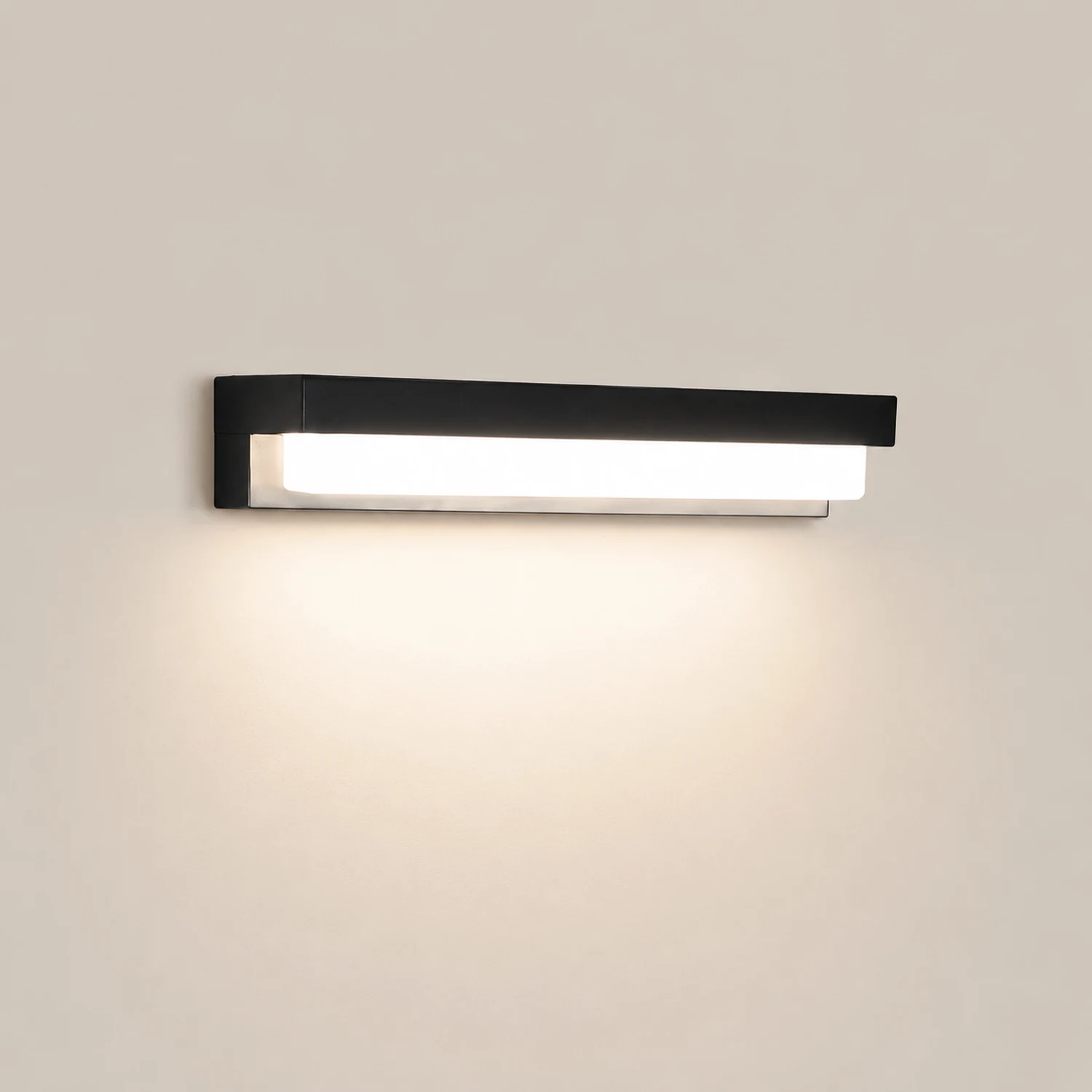 Orr Minimalist Solar Linear Acrylic Outdoor Wall Lamp, Black - Lumpaz