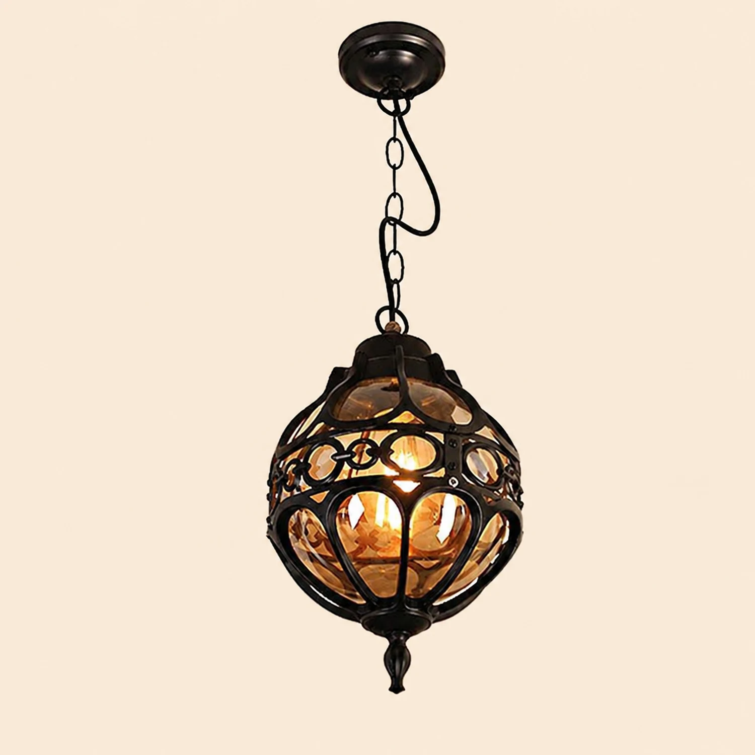 Alessio Loft Sphere Vintage Farmhouse Rustic Pendant Light Black/Bronze Dining Room - Lumpaz