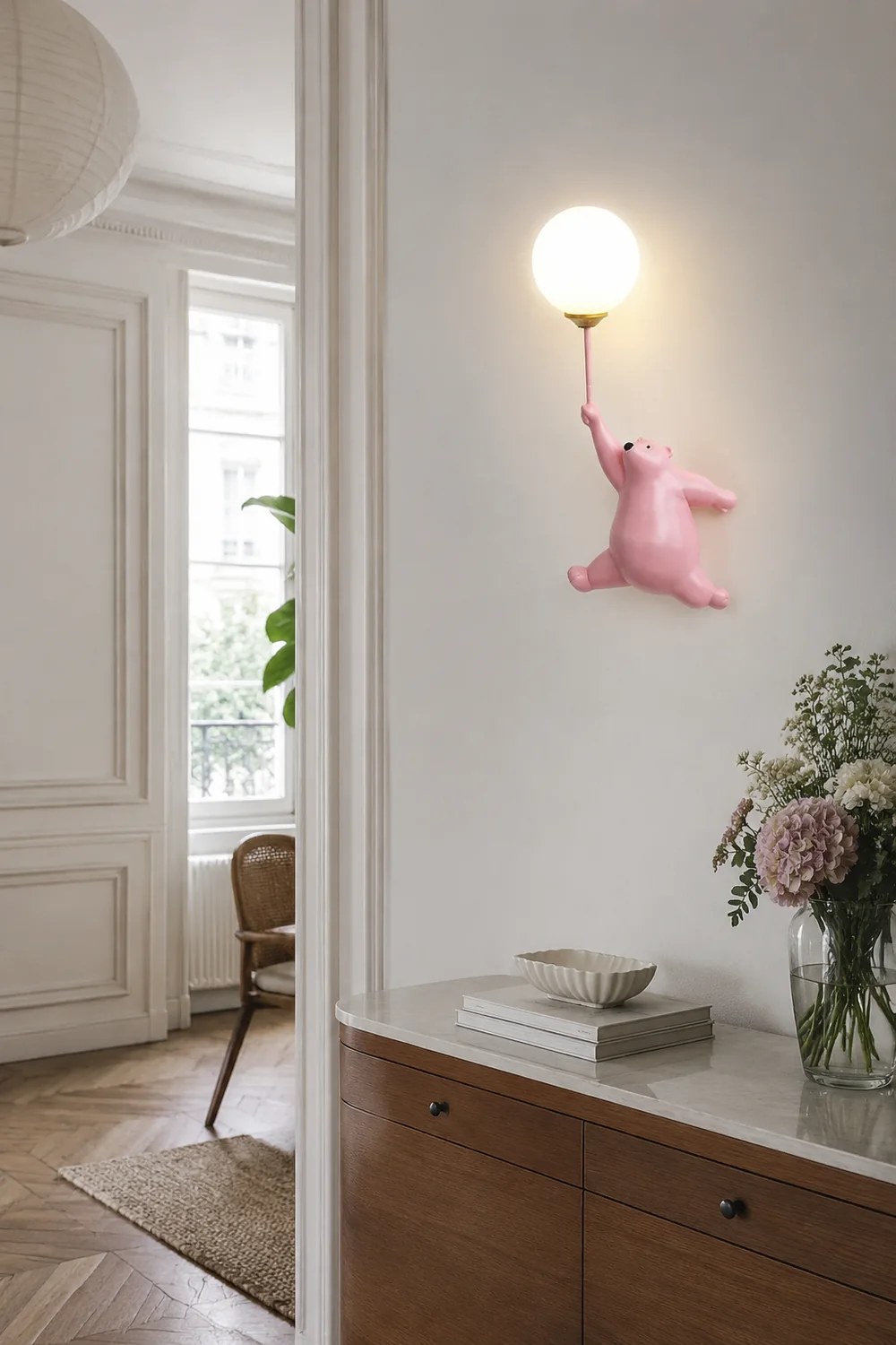 Fateh Wall Reading Lamp Bear Balloon Bedroom/Bedside/Study - Lumpaz