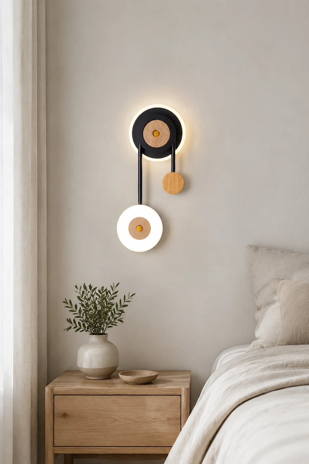 Nielsen 2 Light Decorative Wall Sconce Black, Wood - Lumpaz
