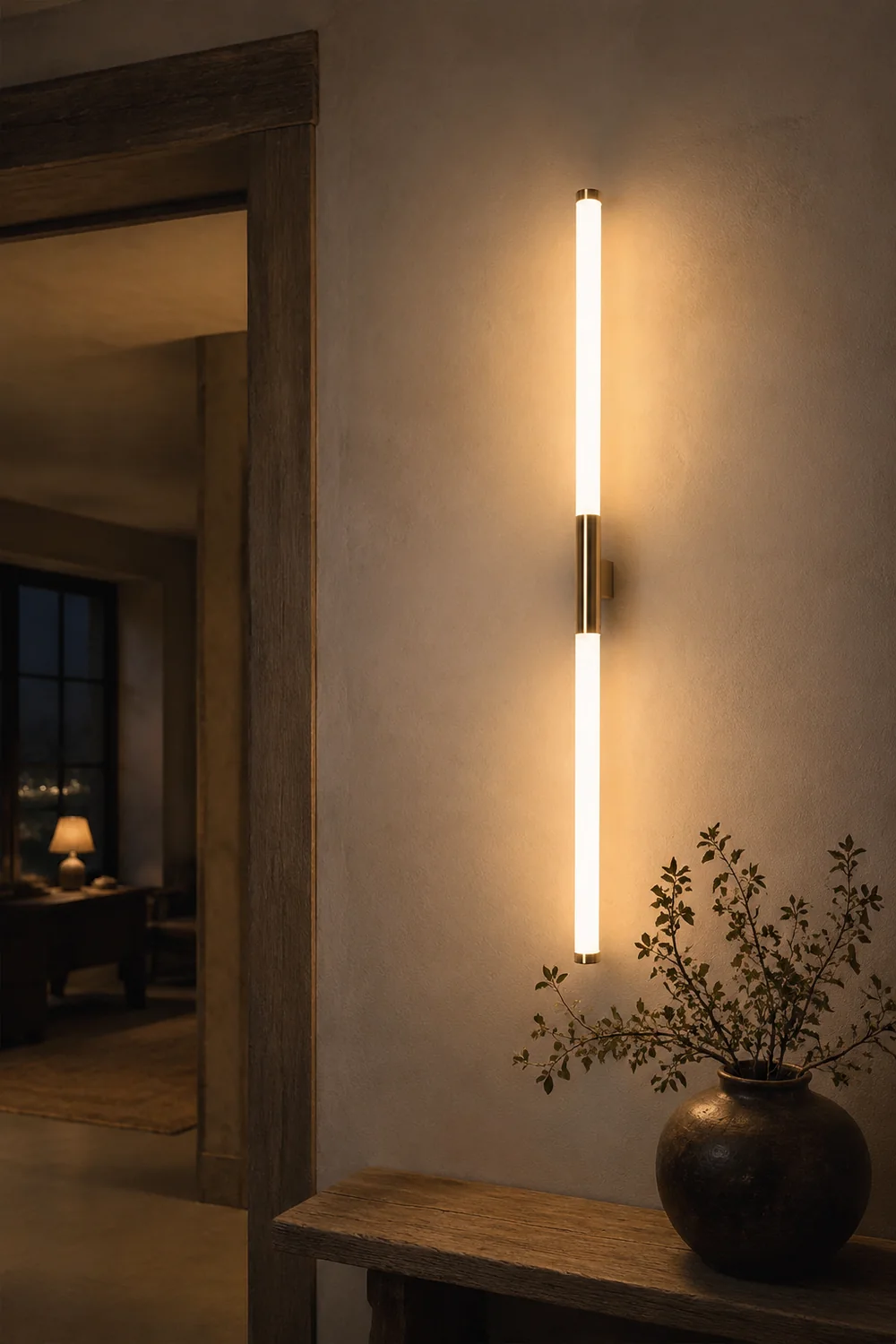 Leigh Modern Linear Cooper White Mirror Front Wall Lamp - Lumpaz