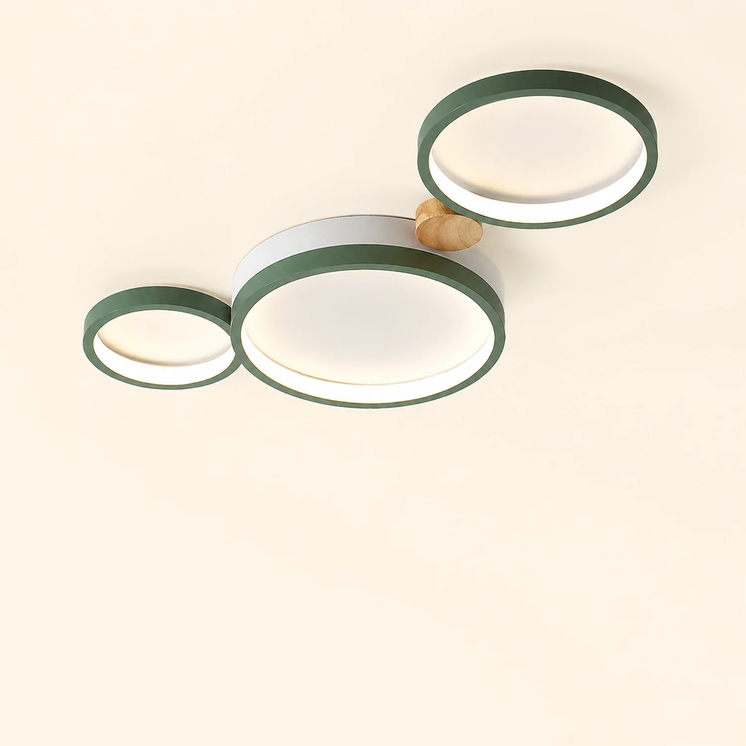 Sienna Round Flush Mount Ceiling Light White Gray Green Bedroom - Lumpaz