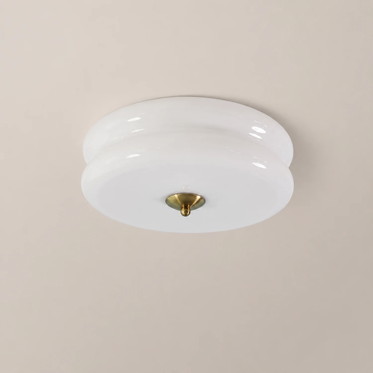 Morandi Modern Round Flush Mount Ceiling Light, White/Beige - Lumpaz