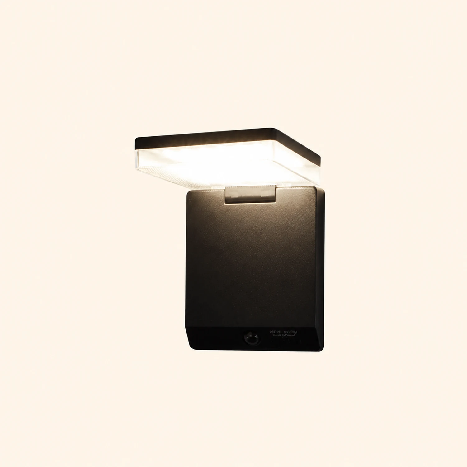 Orr Modern Minimalist Right-Angle Acrylic Sensor Solar Waterproof Outdoor Wall Lamp, Black - Lumpaz