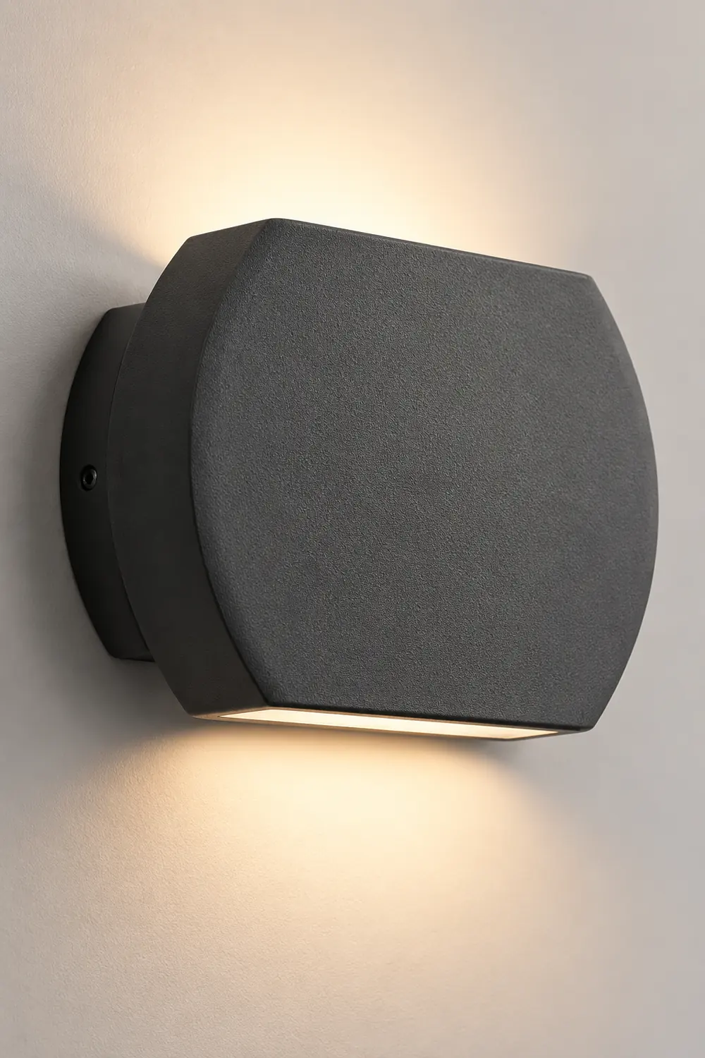 Orr Minimalist Geometric Metal Outdoor Wall Lamp, Black/Gray - Lumpaz