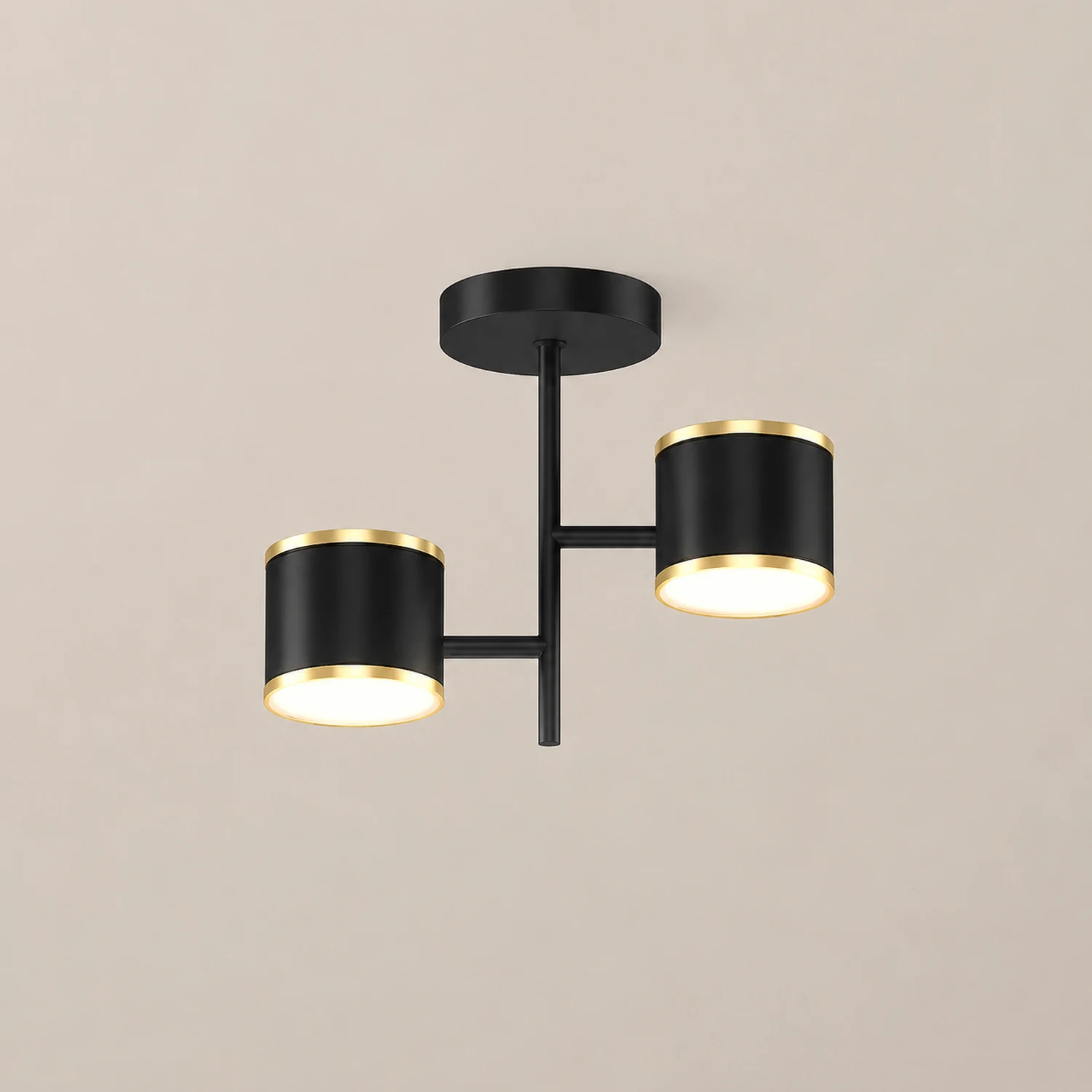 Madina Modern Ceiling Light Starry LED Flush Mount Black/Gold Corridor - Lumpaz