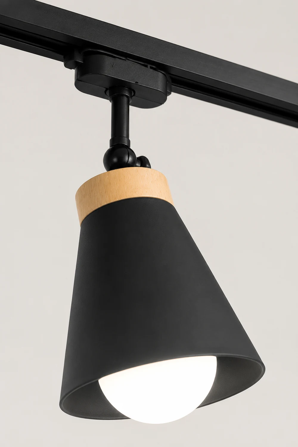 Haney Nordic Modern Cone Metal LED Ceiling Light Spotlight, Black/White - Lumpaz