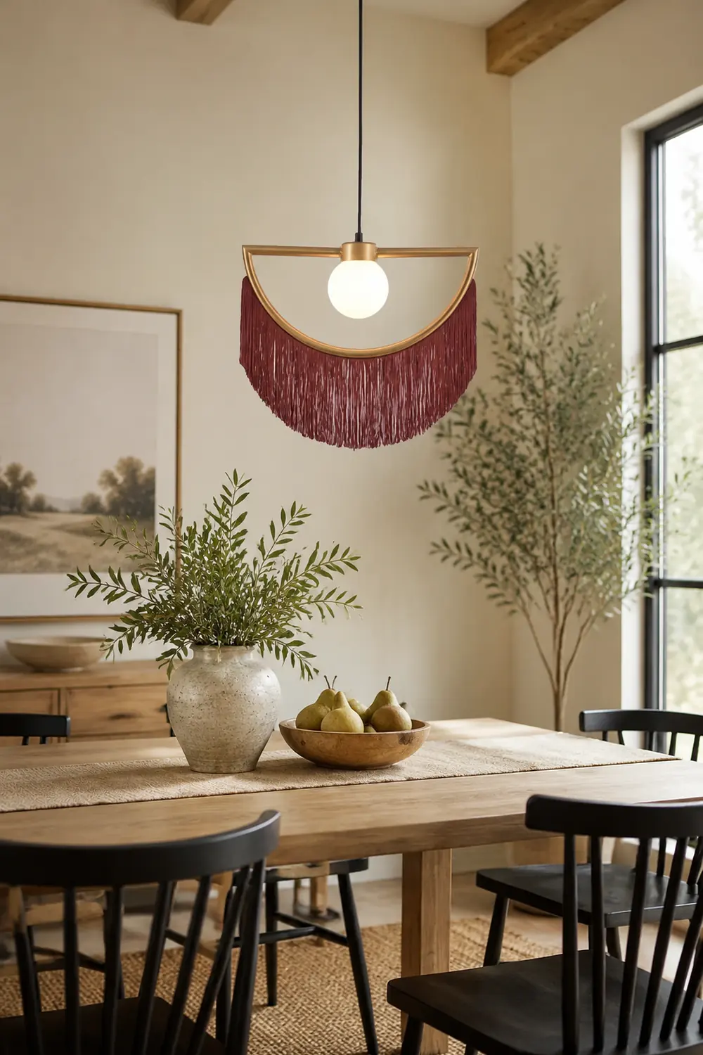 Minori Retro Fringe Fabric Pendant Light - Lumpaz