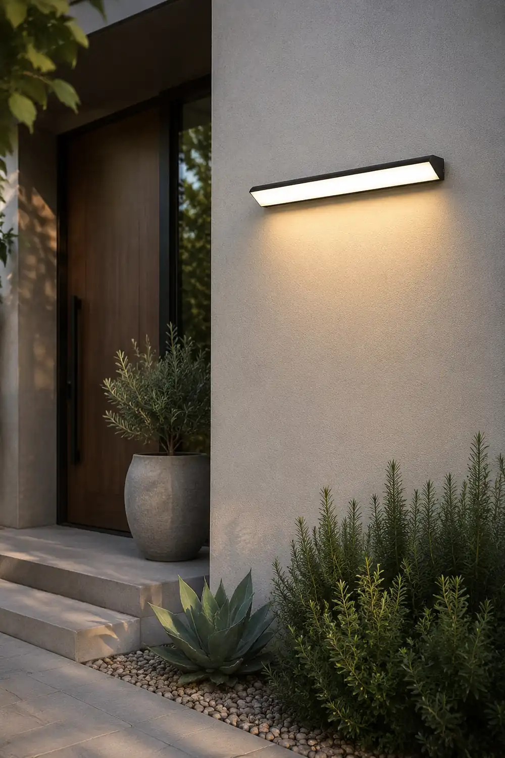 Edge Modern Tri-Rrism Metal/Acrylic Waterproof Outdoor Wall Lamp, Black - Lumpaz