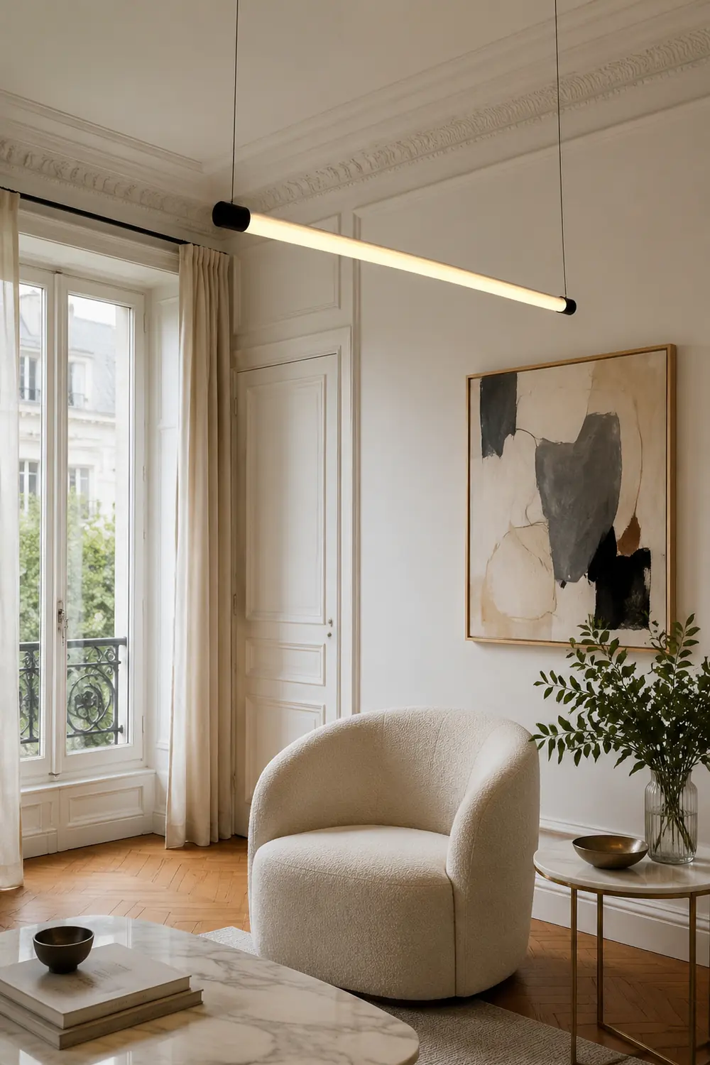 Edge Minimalist Linear Office Pendant Light Black/Silver - Lumpaz