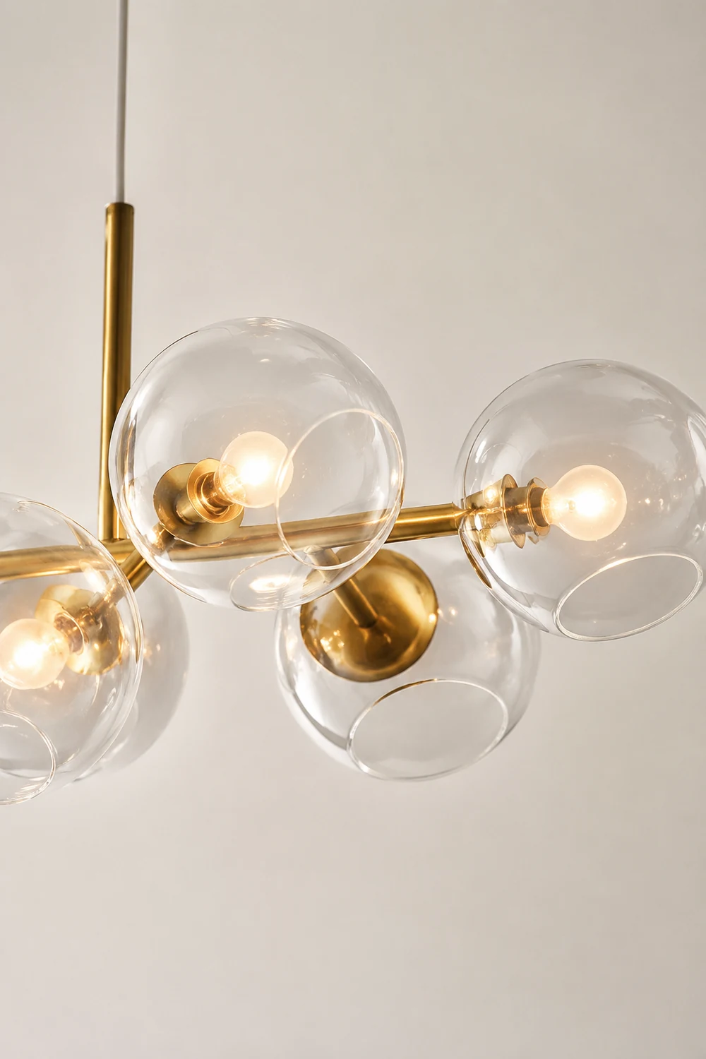 Valentina Modern Glass Globe Bubble Pendant Light Black/Gold Living Room - Lumpaz