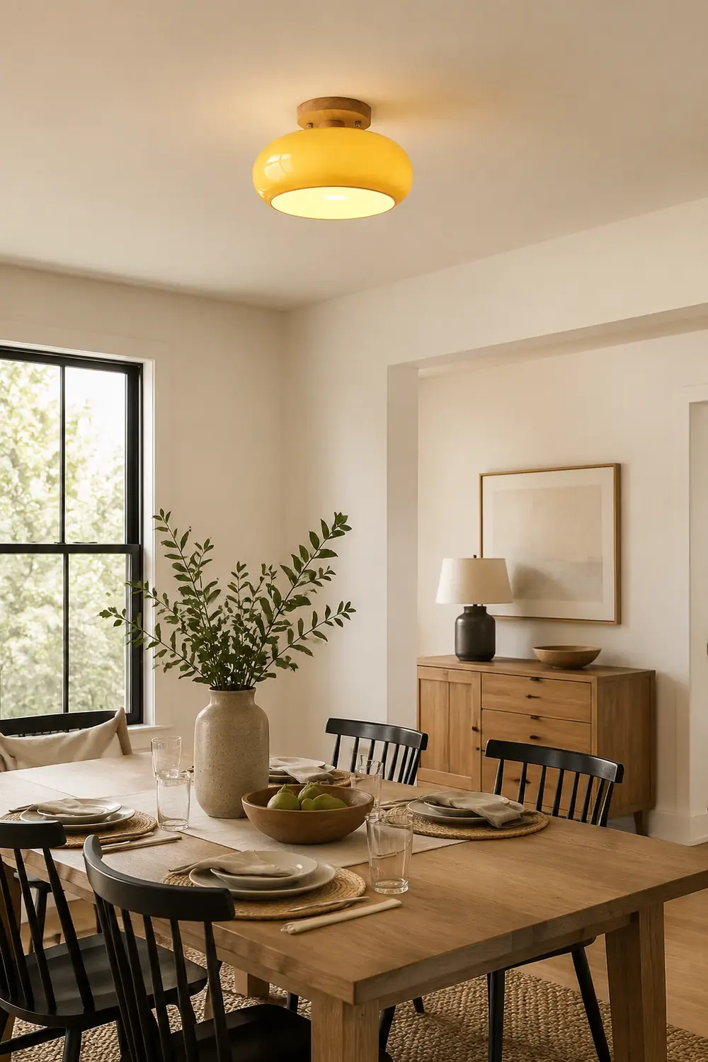 Hailie Modern LED Flush Mount Ceiling Light White Yellow Metal Living Room - Lumpaz