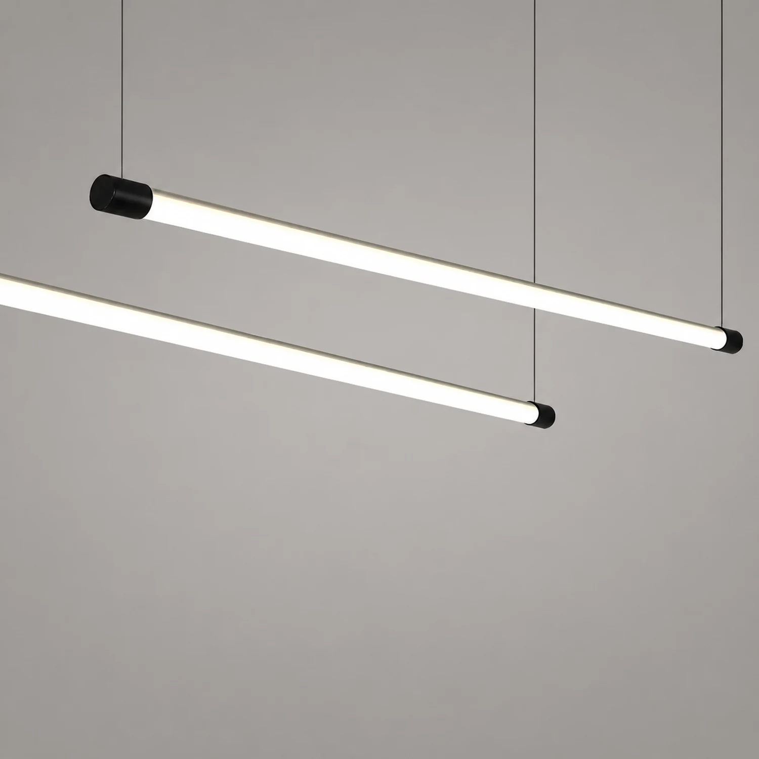 Edge Minimalist Linear Office Pendant Light Black/Silver - Lumpaz