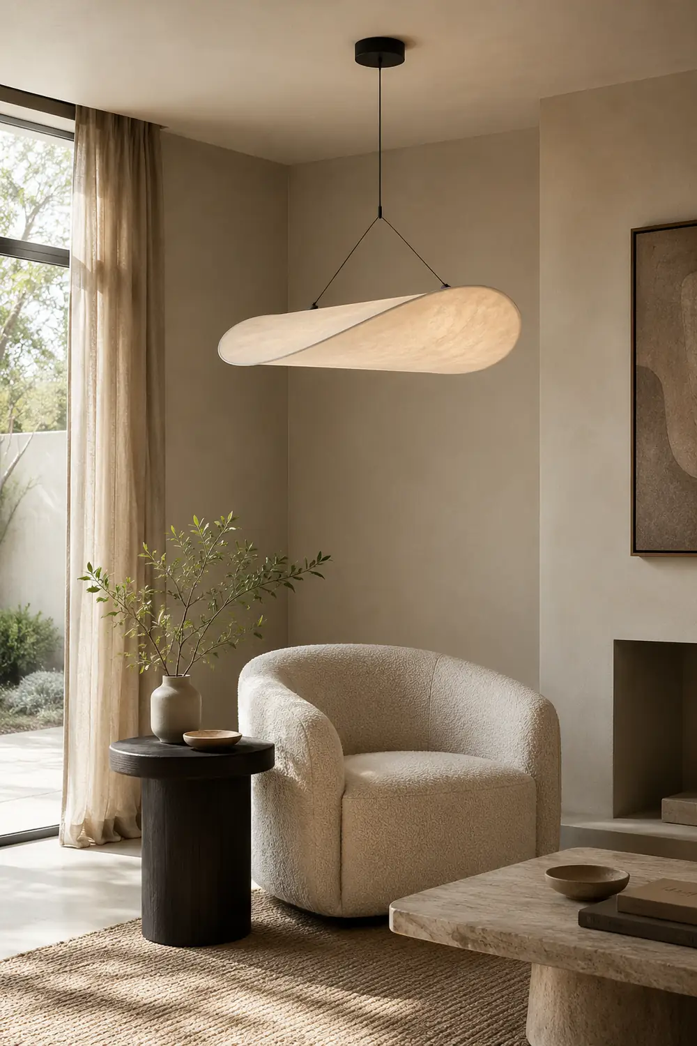 Renée Vintage Art Deco Pendant Light Metal Silk White Living Room/Hall/Art Gallery - Lumpaz