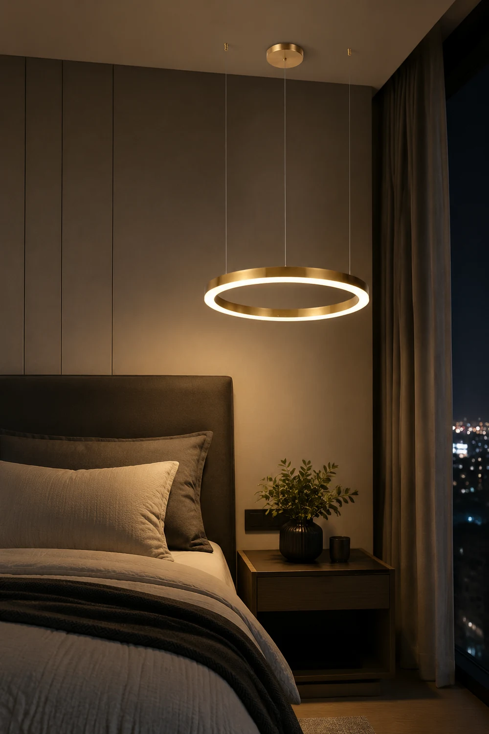 Arisha Modern Ring Metal Pendant Light, Gold - Lumpaz