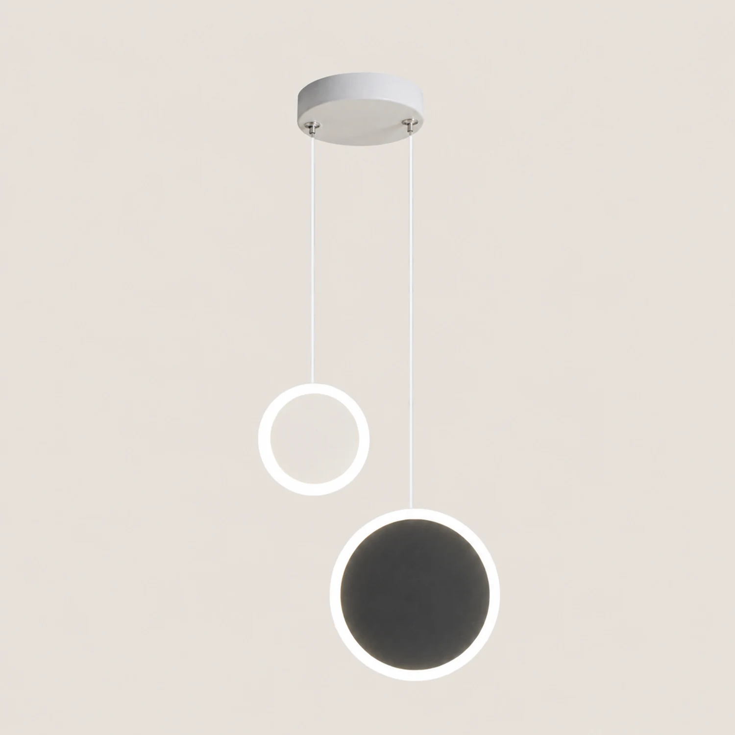 Nyla Modern Minimalist LED Hanging Pendant Lights Black White Bedroom - Lumpaz