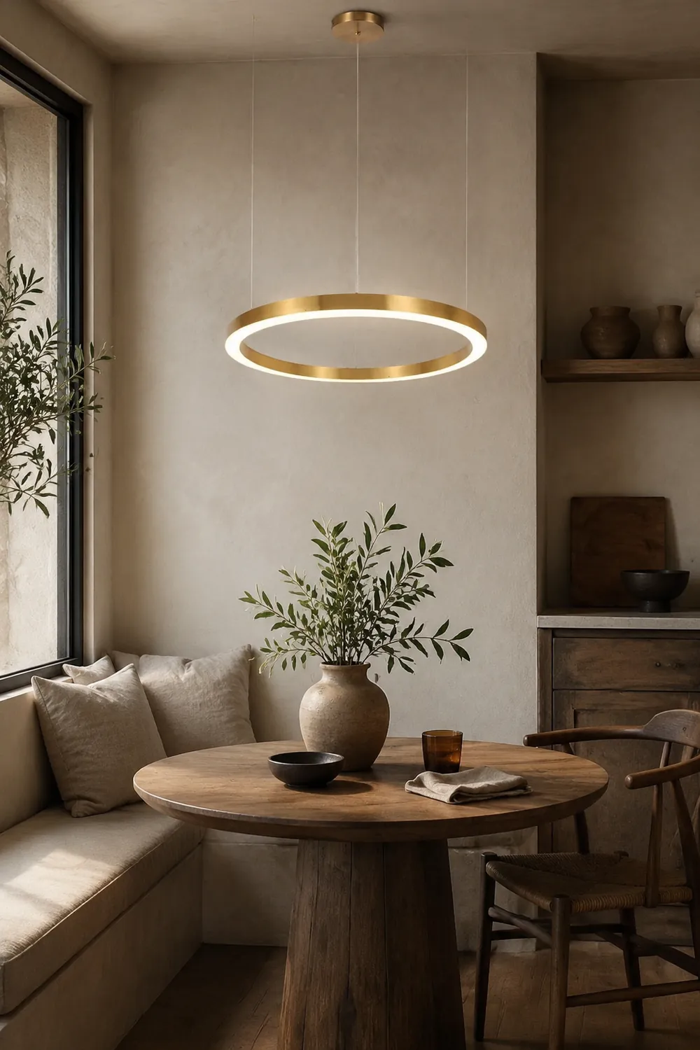 Arisha Modern Ring Metal Pendant Light, Gold - Lumpaz