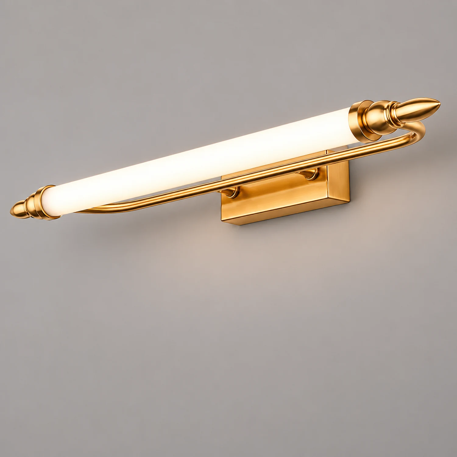 Leigh Retro Classic Metal/Acrylic Wall Lamp, Gold, Bathroom - Lumpaz