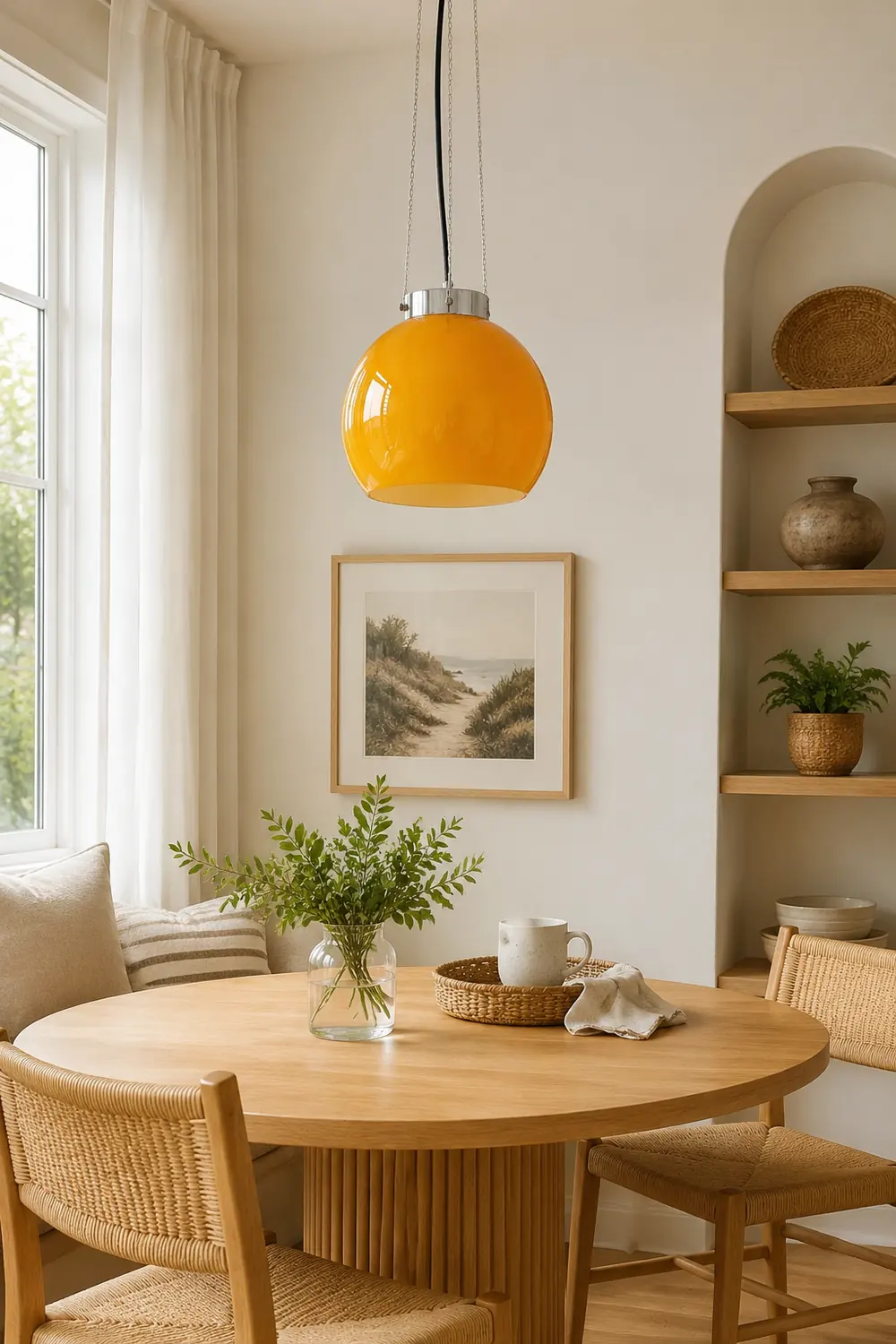 Hailie Yellow Ball Pendant Light, Metal & Glass, 9.8" - Lumpaz