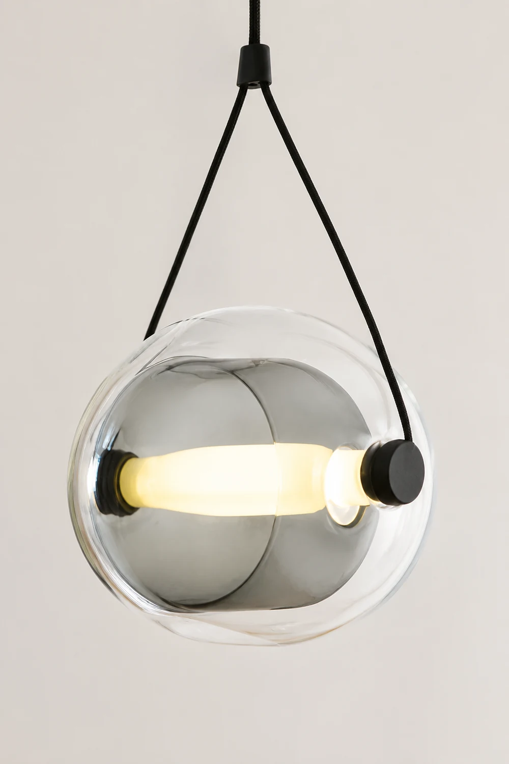 Hailie Modern Bubble Glass Pendant Light, Blue/Yellow/Pink/Smoky Gray/White/Clear - Lumpaz