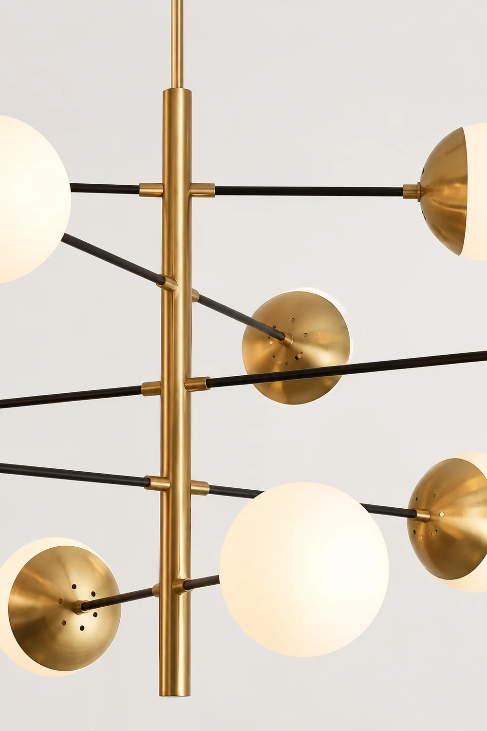 Valentina Nordic Multi Globe Metal/Glass Pendant Light, Gold - Lumpaz