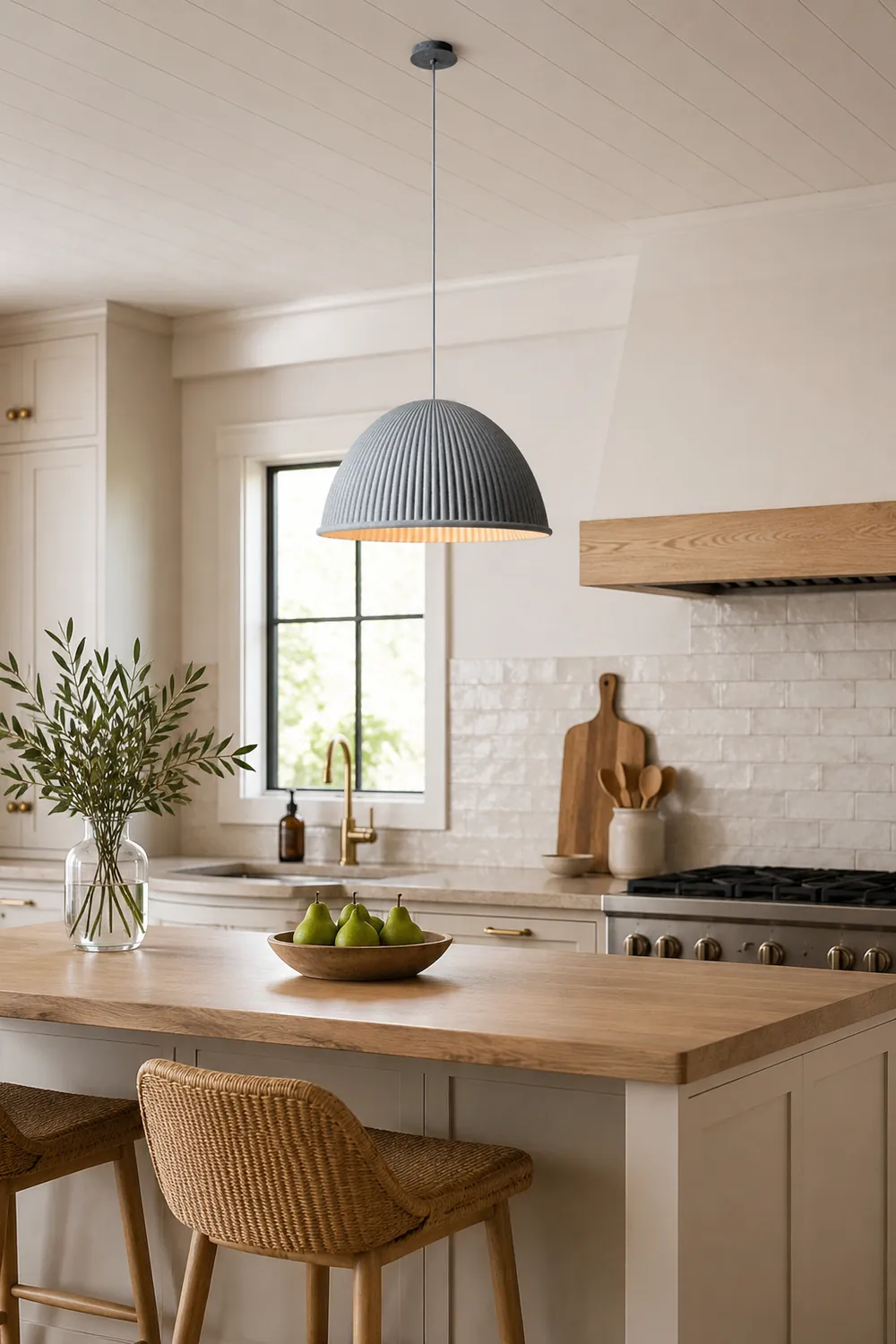 Morandi Modern Semi Resin Pendant Light, Gray/Black/White - Lumpaz