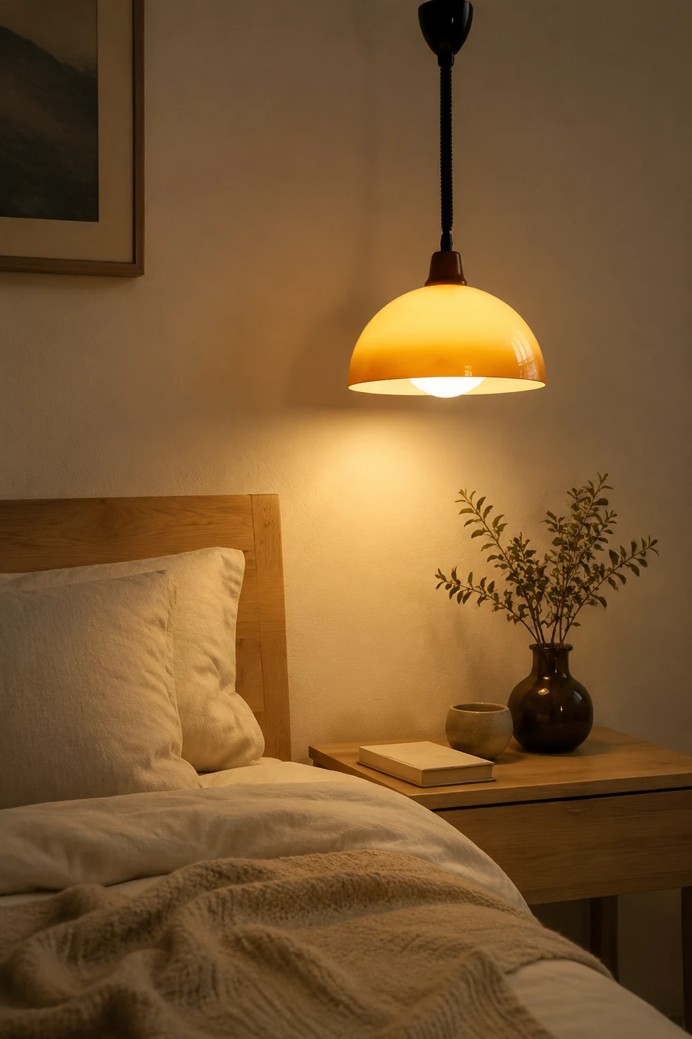 Hailie Retro LED Round Pendant Light Adjustable Dining Room Brown - Lumpaz