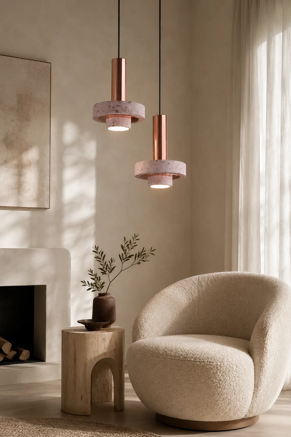 Zaid Modern LED Art Deco Colorful Pendant Light, Terrazzo - Lumpaz