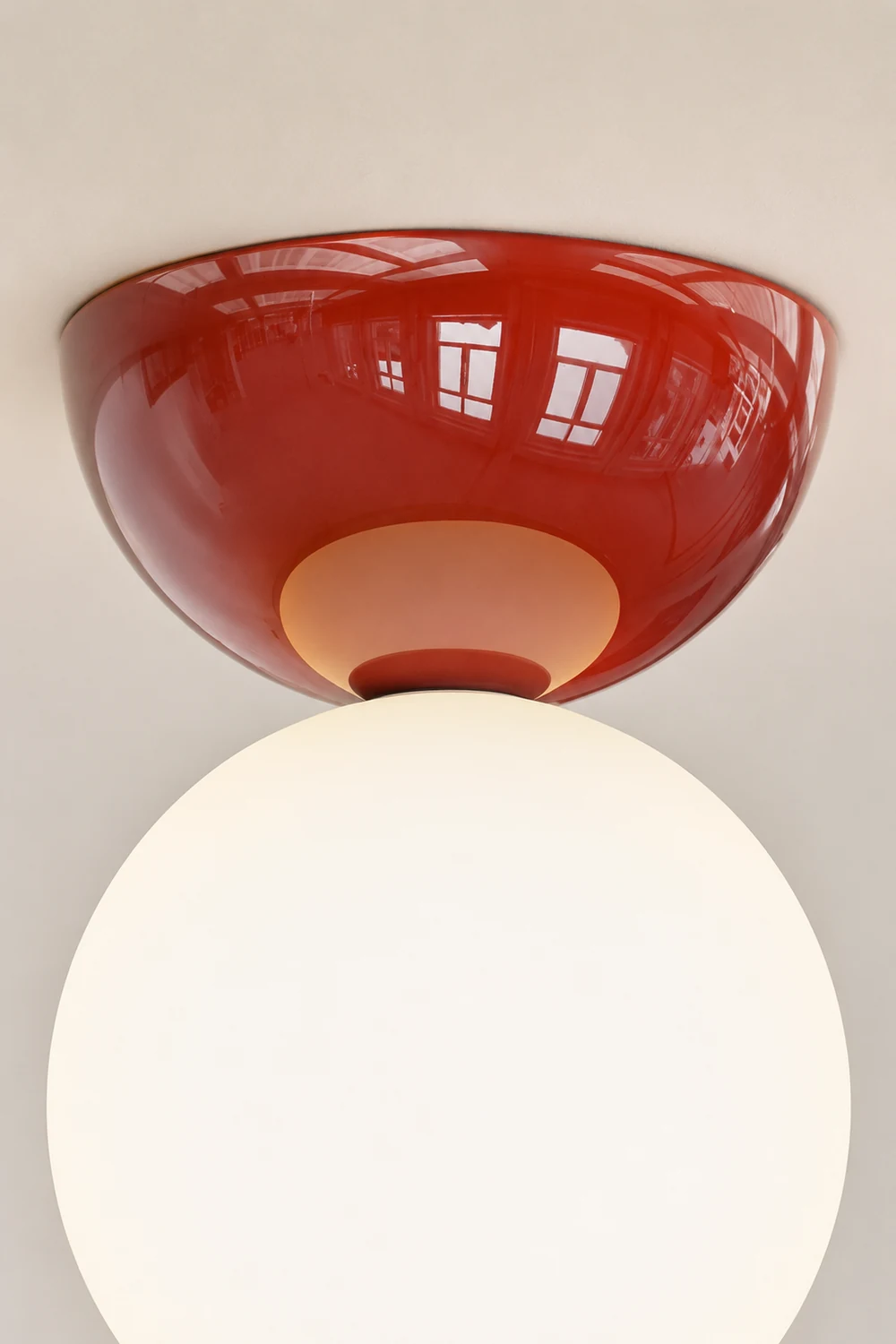 Valentina Vintage Cream Style Ceiling Light Red Chrome Green Bedroom - Lumpaz