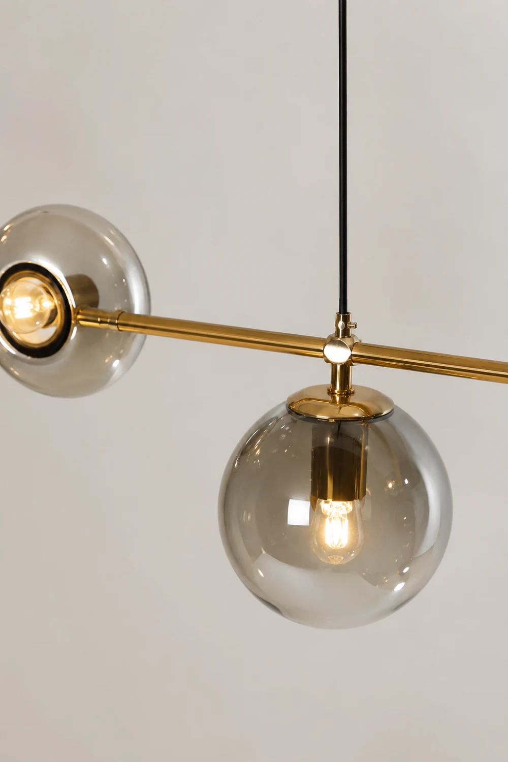 Valentina Modern Bubble Metal/Glass Pendant Light, Gold - Lumpaz