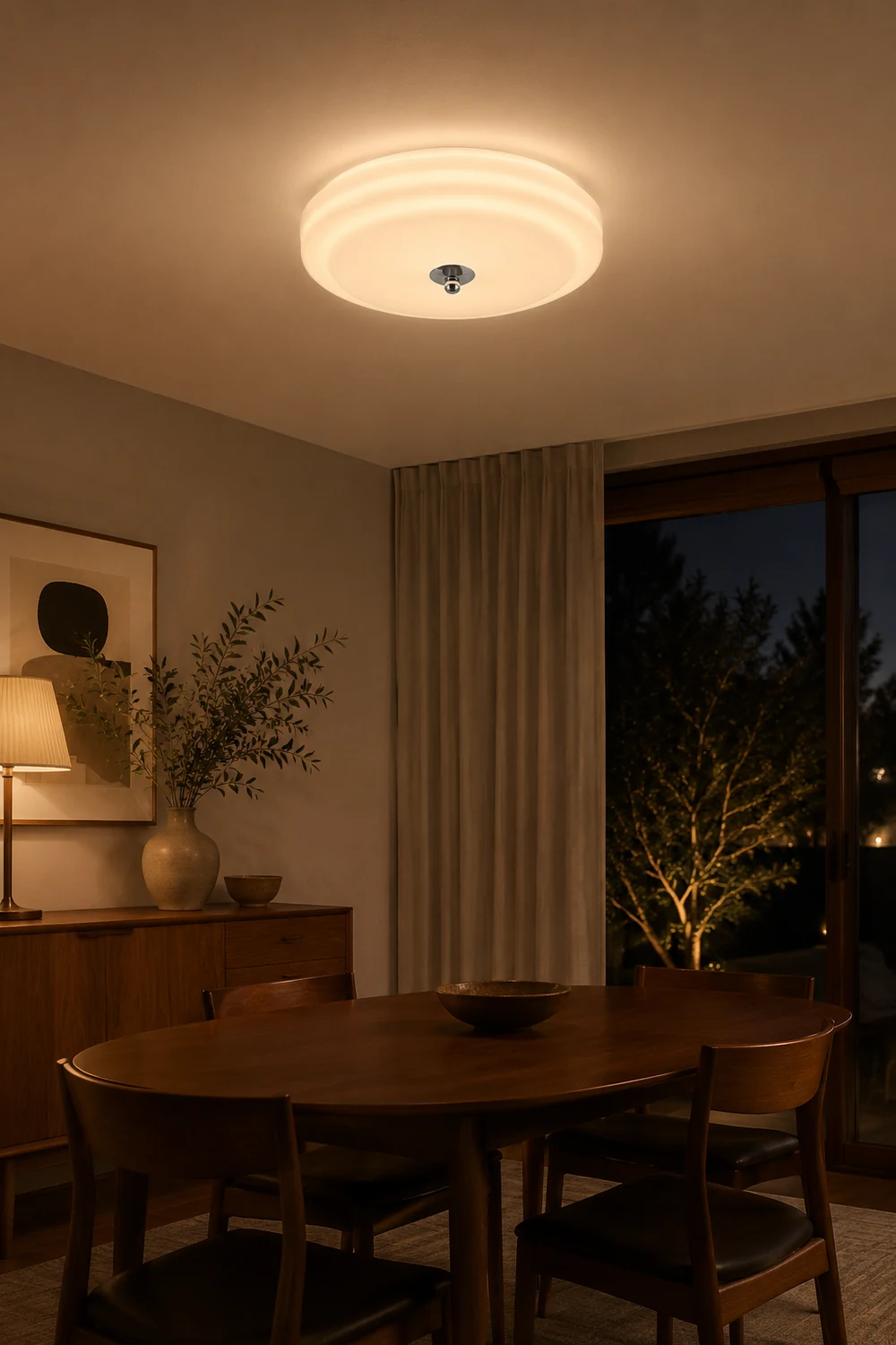 Hailie Design Circle LED Ceiling Light Metal/Glass White Bedroom/Living Room - Lumpaz