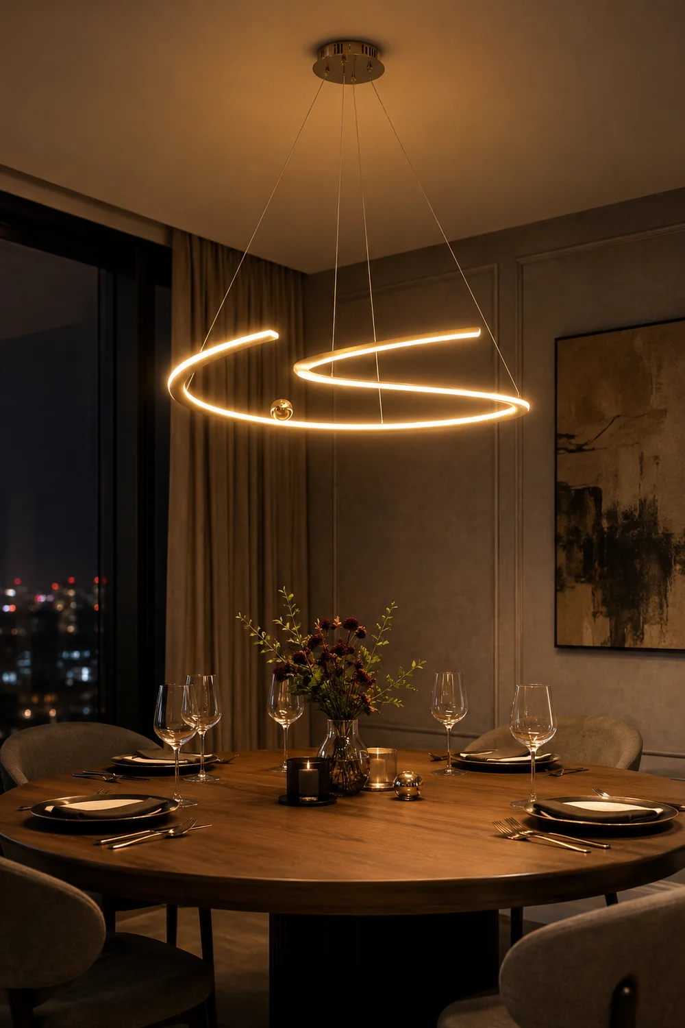 Minimalist Linear Metal Pendant Light,Gold - Lumpaz