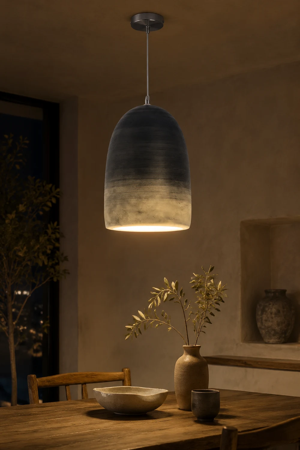 Zaid Rock Art Deco Pendant Light, 3 Color - Lumpaz