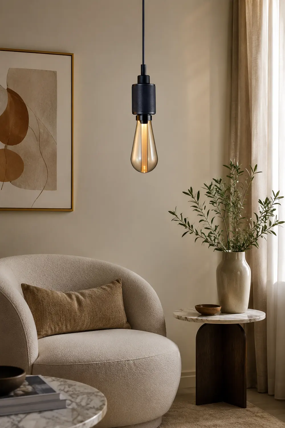 Cooley Modern Bulb Industrial Metal Pendant Light, Black/Copper/Gold/Silver - Lumpaz