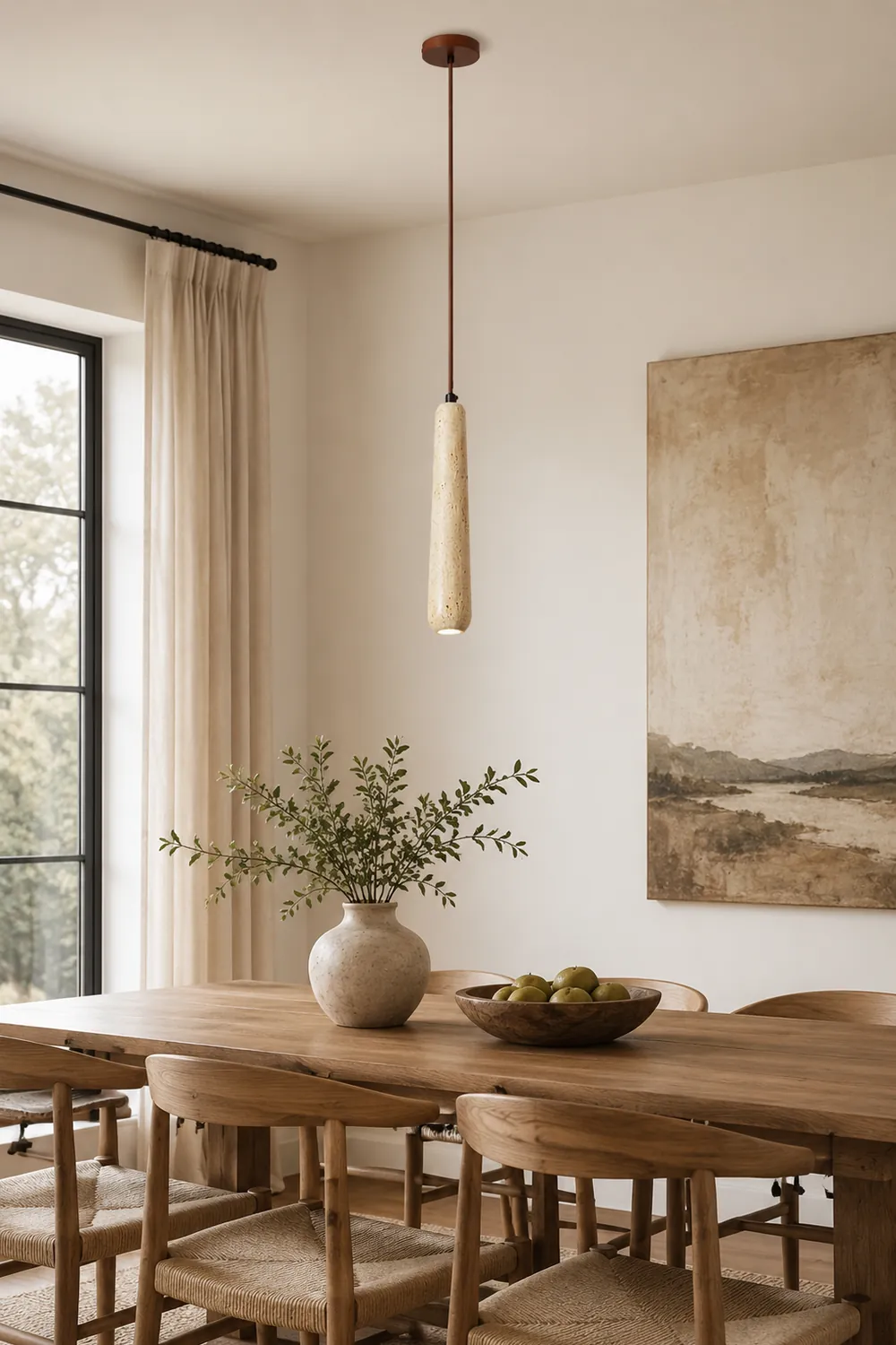 Ozawa Minimalist Wooden Pendant Light, Natural Wood Color - Lumpaz