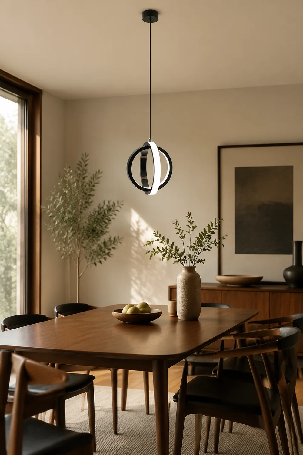Lynch Pendant Light Spherical Modern, Metal, Black/Gold, Kitchen - Lumpaz