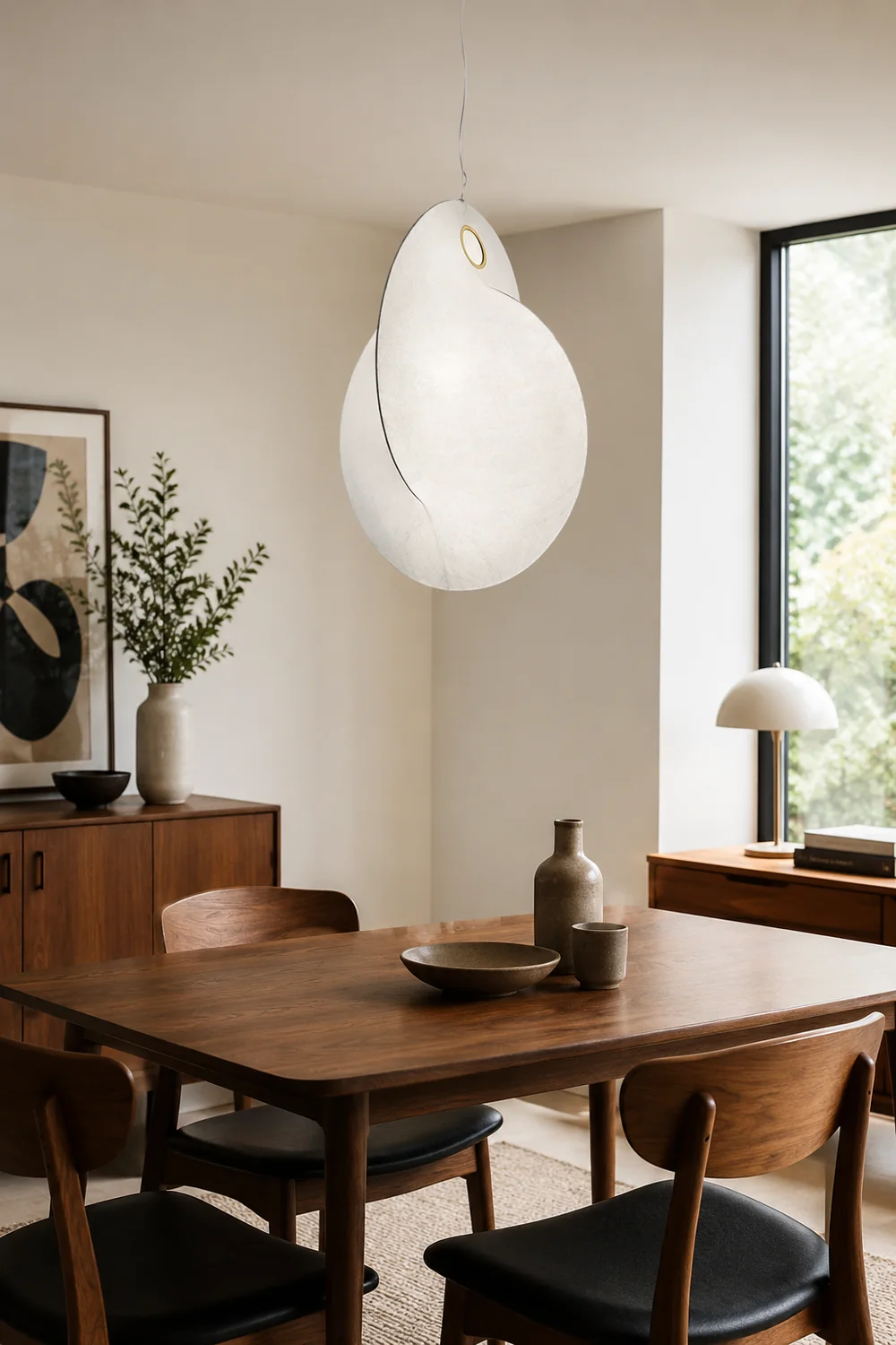 Renée Pendant Light, Fabric, 19.6" - Lumpaz
